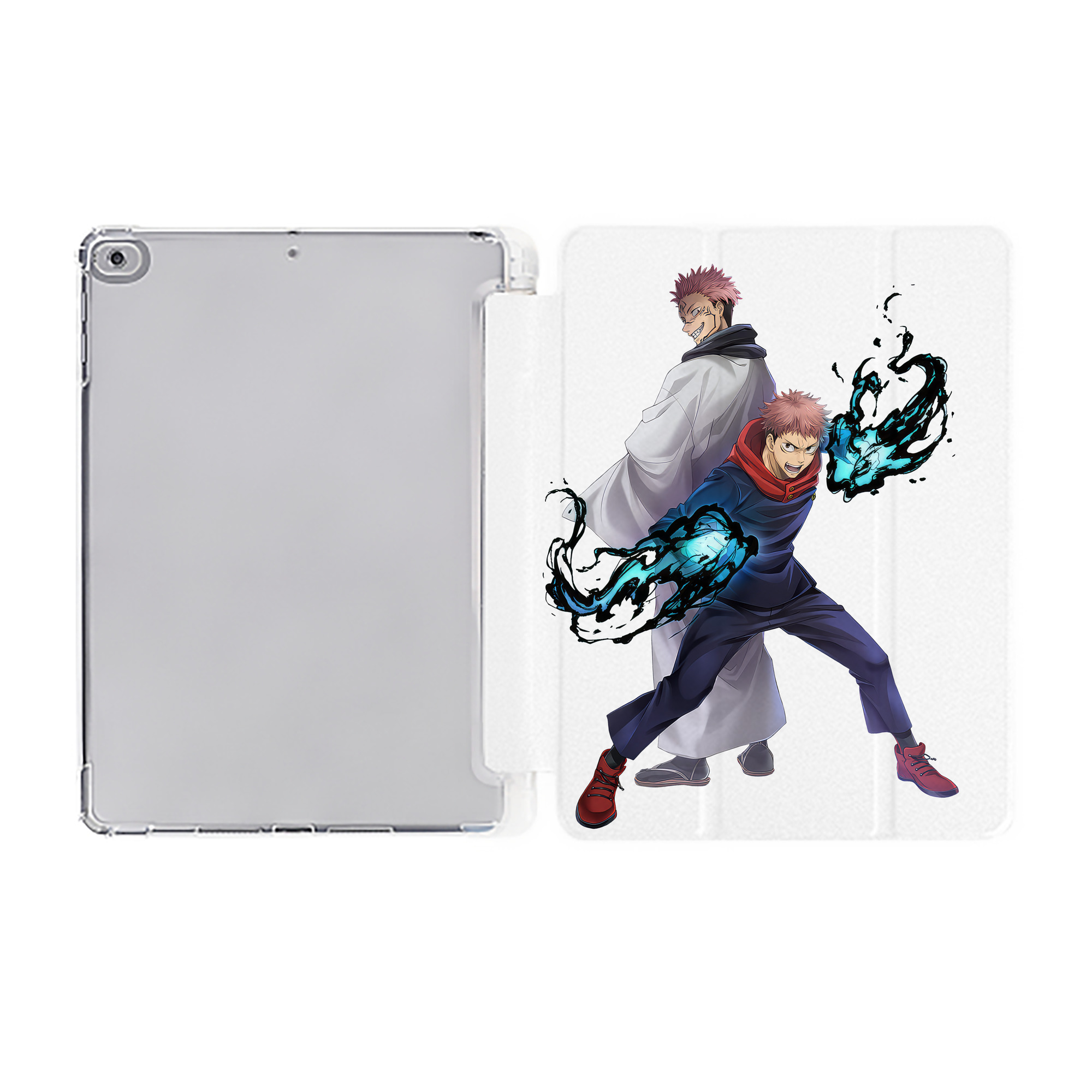 （画像用） 呪術廻戦 Jujutsu Kaisen IPad ケース ペン収納付き 三つ折りスタンド PUレザー×シリコン 対応機種9.5/10.5/10.9インチ
